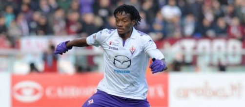 Cuadrado, obiettivo della Juve, in maglia Viola