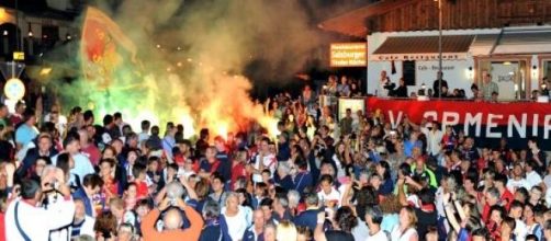 Tifosi del Genoa a Neustift