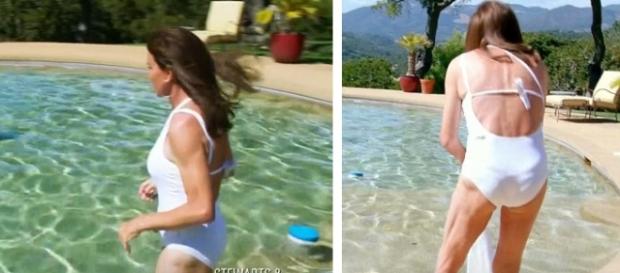 Caitlyn optou por um fato de banho branco. Caitlyn optou por um fato de banho branco.