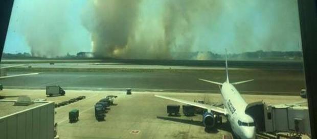 Incendio aeroporto di Fiumicino Incendio aeroporto di Fiumicino