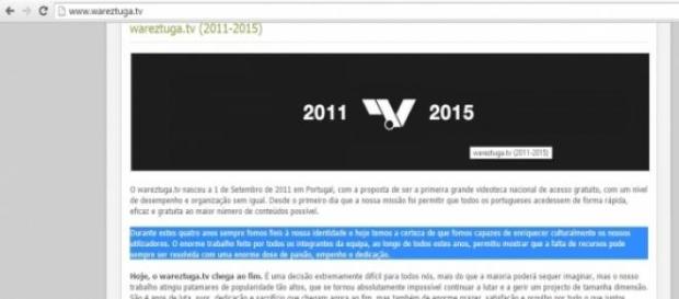 O site de streaming Wareztuga encerrou O site de streaming Wareztuga encerrou