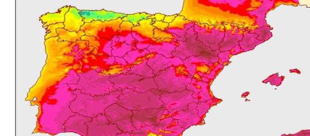 Tª para el comienzo de la ola de calor en España Tª para el comienzo de la ola de calor en España