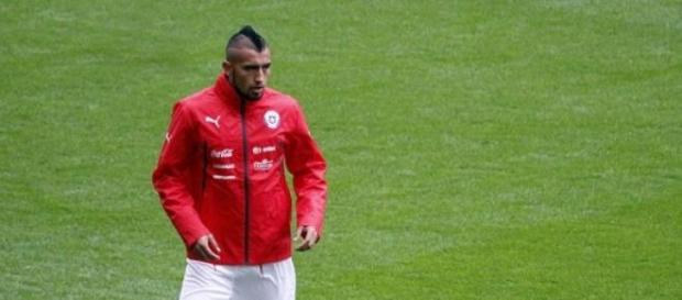 Arturo Vidal antes de un partido Arturo Vidal antes de un partido