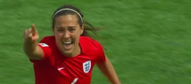 Fara Williams celebra o único golo do jogo Fara Williams celebra o único golo do jogo