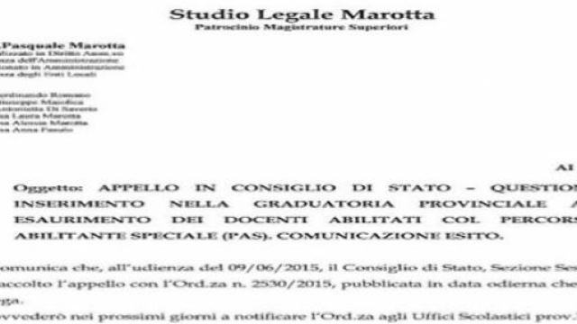L'avviso dello Studio Legale Marotta