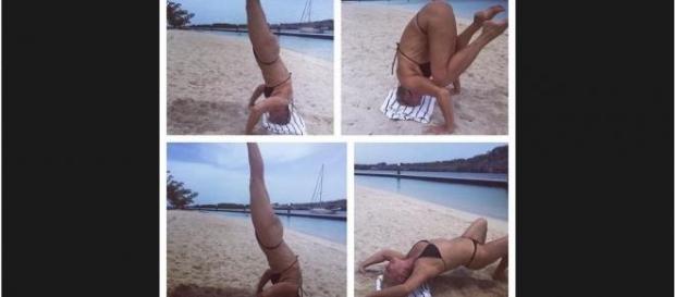 Xuxa tenta sensualizar e cai na praia Xuxa tenta sensualizar e cai na praia