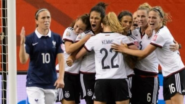 Joie de l'Allemagne après sa victoire aux TAB