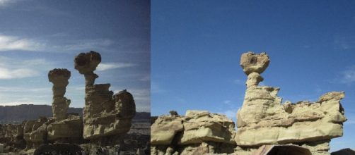 Antes y después del derrumbe de "El Submarino"