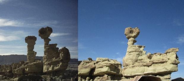 Antes y después del derrumbe de "El Submarino" Antes y después del derrumbe de "El Submarino"