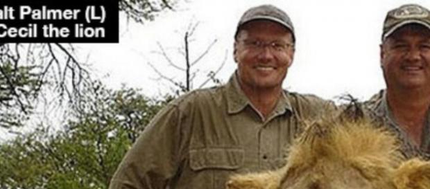Walter Palmer con la testa di Cecil decapitata Walter Palmer con la testa di Cecil decapitata
