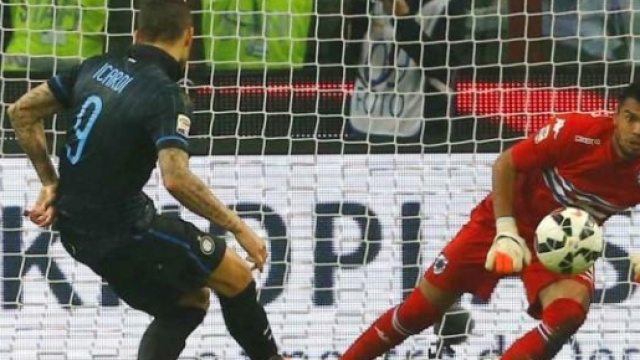 Icardi batte rigore contro Sampdoria