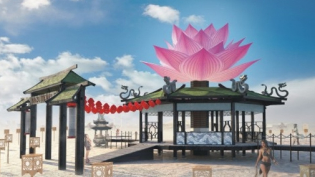 Il tempio di Mazu al Burning Man festival 2015