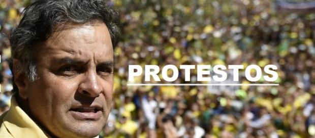 Aécio faz discurso contra Dilma Aécio faz discurso contra Dilma