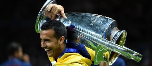 El ya ex culé, celebrando su última Champions El ya ex culé, celebrando su última Champions