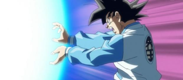 Goku lanzando el primer Kamehameha de la serie Goku lanzando el primer Kamehameha de la serie