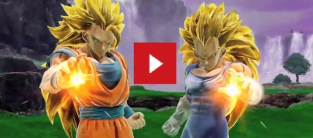 Goku y Vegeta atacando en el juego Goku y Vegeta atacando en el juego