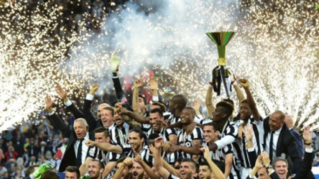 La Juve festeggia lo scudetto 2015