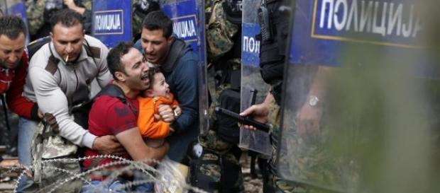 Immagini dei profughi in Macedonia. Immagini dei profughi in Macedonia.