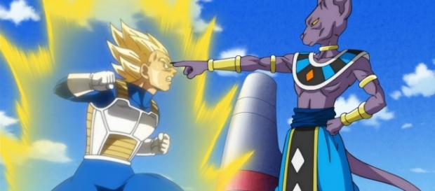 Vegeta enfrentando al Dios destructor Bills Vegeta enfrentando al Dios destructor Bills