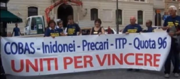 Una manifestazione dei Quota 96. Una manifestazione dei Quota 96.
