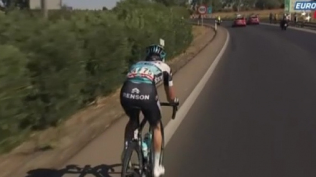 Iljo Keisse in fuga nel finale di tappa