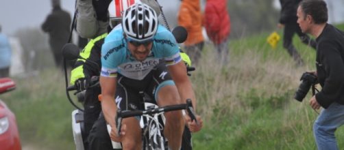 Tom Boonen impegnato alla Parigi Roubaix