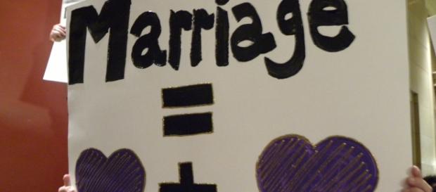 Woman showing her support of the freedom to marry Woman showing her support of the freedom to marry