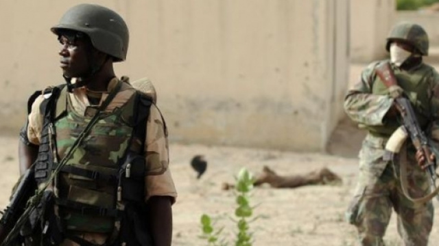 Des soldats nigériens, au Nord de l'Etat de Borno