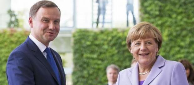 Andrzej Duda z kanclerz Angelą Merkel. Andrzej Duda z kanclerz Angelą Merkel.