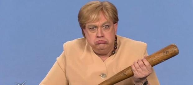 Oliver Kalkofe als Figur Angela Merkel auf Tele 5 Oliver Kalkofe als Figur Angela Merkel auf Tele 5