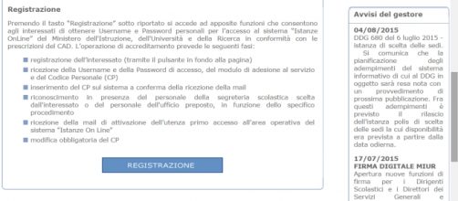 Istanze Online, blocco modello B scelta sedi