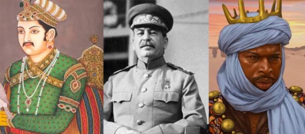 Akbar I, Joshep Stalin y Mansa Musa. Akbar I, Joshep Stalin y Mansa Musa.