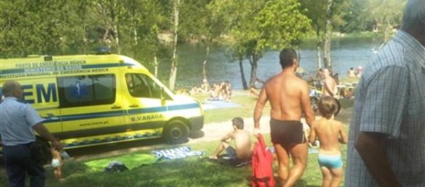 Foi nesta praia de Adaúfe que se deu a tragédia Foi nesta praia de Adaúfe que se deu a tragédia