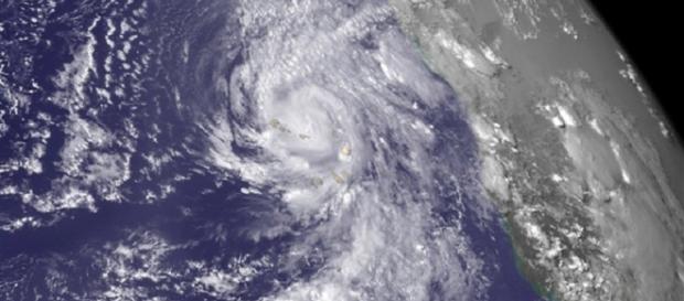 Imagem de satélite do Furacão Fred em Cabo Verde Imagem de satélite do Furacão Fred em Cabo Verde