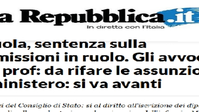 La prima pagina del quotidiano on line