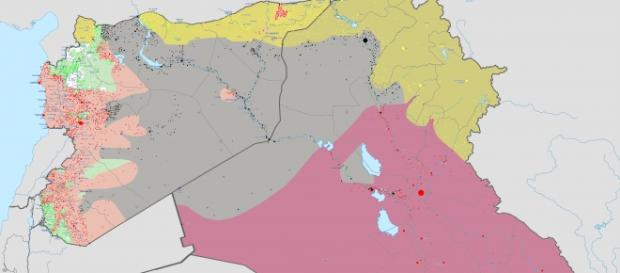 Mapa Państwa Islamskiego (kolor szary) Mapa Państwa Islamskiego (kolor szary)