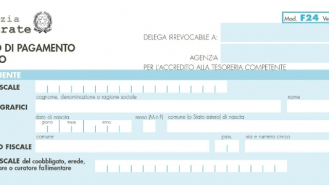 Un modello F24 per pagare le imposte