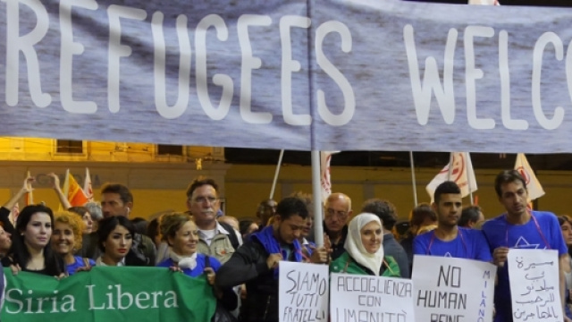 La marcia milanese poco prima della partenza.