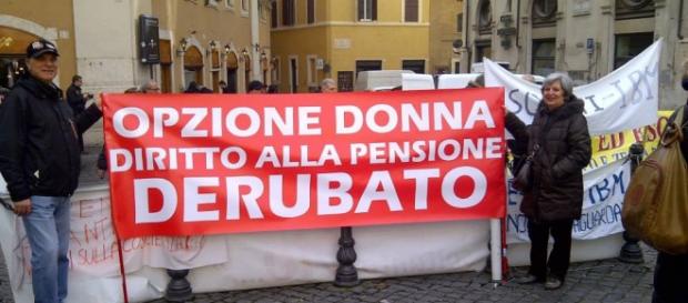 Manifestazione del Comitato Opzione Donna Manifestazione del Comitato Opzione Donna