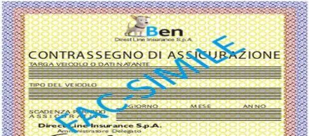 contrassegno dell' assicurazione contrassegno dell' assicurazione