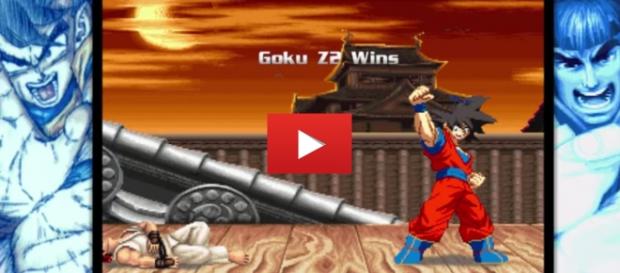 Goku en plena victoria a punto de ponerse anteojos Goku en plena victoria a punto de ponerse anteojos