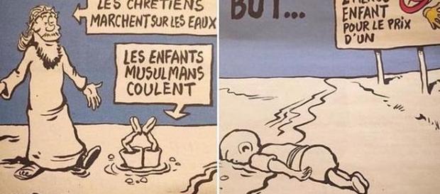 Karykatura opublikowana w Charlie Hebdo Karykatura opublikowana w Charlie Hebdo