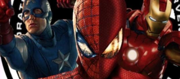 Captain America trifft auf Fanliebling Spiderman Captain America trifft auf Fanliebling Spiderman