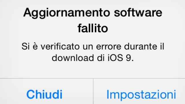 Download iOS 9 e aggiornamento fallito