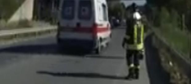 Soccorsi dopo un incidente sulla Statale 640 Soccorsi dopo un incidente sulla Statale 640