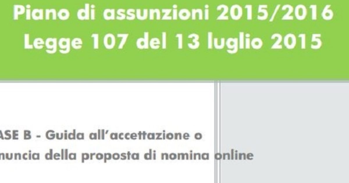 Assunzioni Scuola Fase B, Istanze Online: Guida Miur Per Accettazione O ...