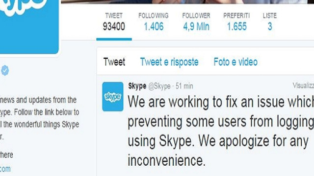 Dal profilo Twitter di Skype, 21 settembre 2015