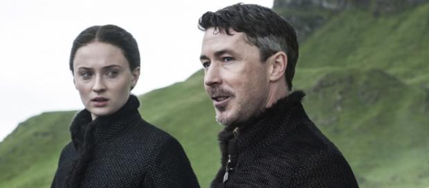 Gli attori Sophie Turner e Aidan Gillen Gli attori Sophie Turner e Aidan Gillen