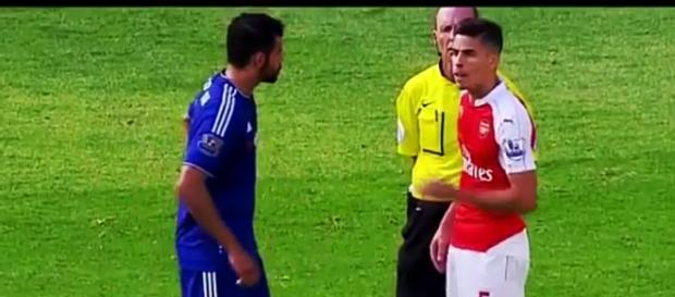 Diego Costa y Gabriel durante el encuentro Diego Costa y Gabriel durante el encuentro