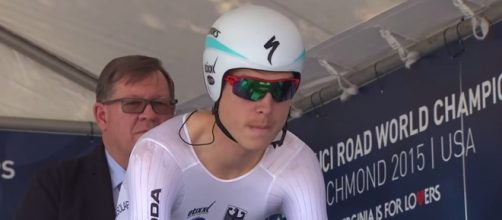 Tony Martin alla partenza dei Mondiali